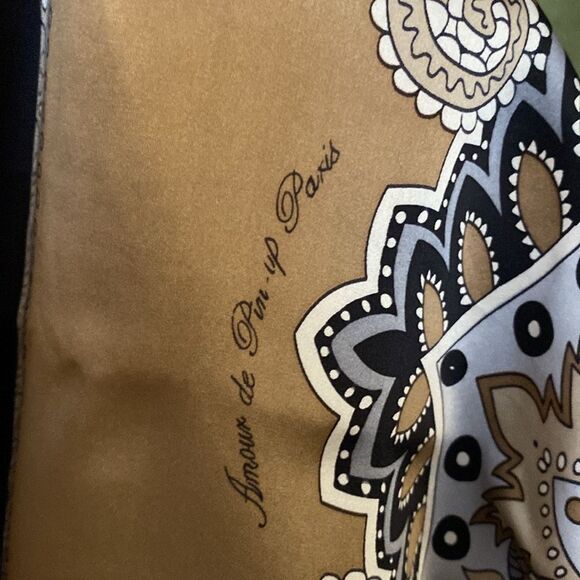 Amour de pin up silk Elegant Multicolor Patterned tunic, M - Picture 4 of 9